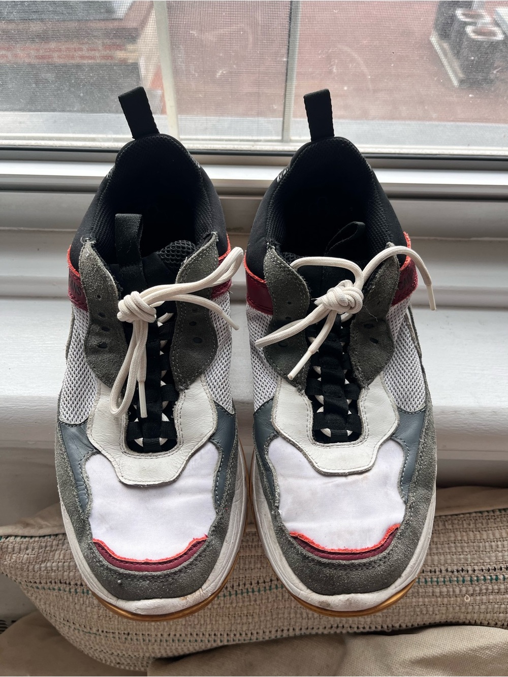Calvin Klein Jeans Chunky Sneaker - White, Gray & Red